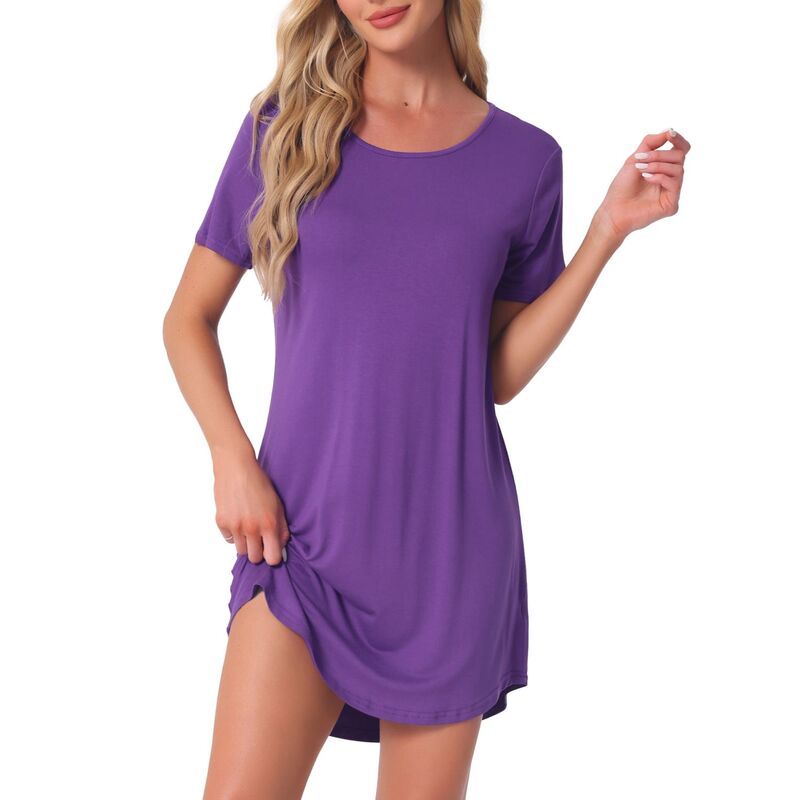 cheibear レディース アンダーウェア ナイトウェア シャツワンピース Tシャツ cheibear Womensleepshirtshirt Dress Colorful Striped Sho