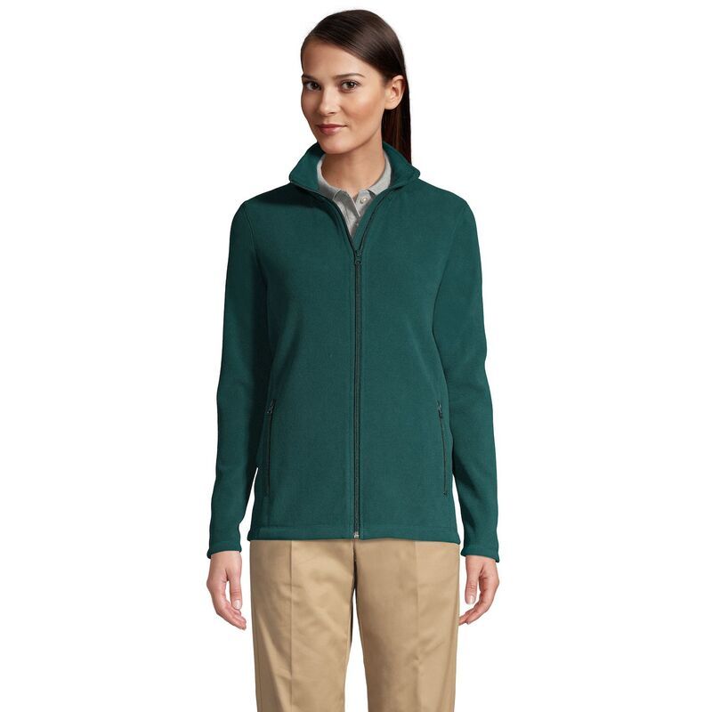 ランズエンド レディース アウター ジャケット・ブルゾン フリース Womens Lands End FullZip Long Sleeve Fleece Jacket Evergreen