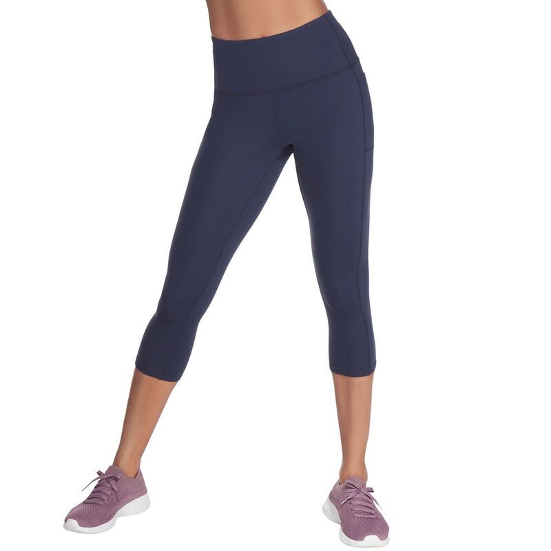 スケッチャーズ レディース ボトムス カジュアルパンツ ハイウエスト レギンス Womenskechers Go Walk High Waist Mid Calf Leggings Navy Blue