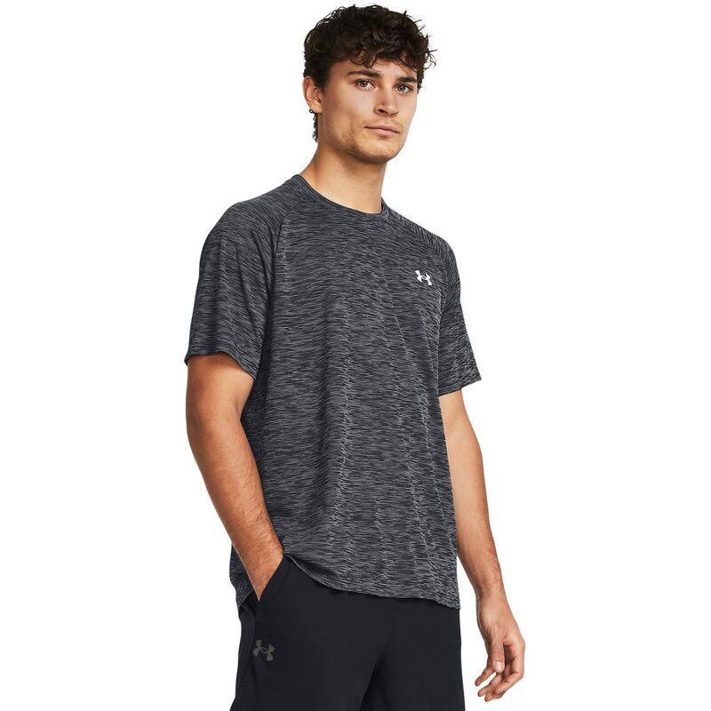 アンダーアーマー メンズ トップス Tシャツ トール Big Tall Under Armour Tech Textured Short Sleeve Tee Black White ホワイト