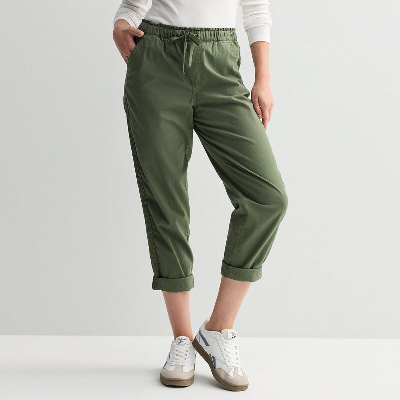 ソノマ レディース ボトムス カジュアルパンツ プチ キャップ Petite Sonoma Goods For Lifeasy Paper Bag Waist Capri Pants Maile Gr