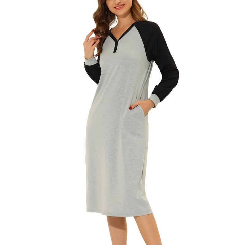 cheibear レディース アンダーウェア ナイトウェア シャツ cheibear Womens Pajamas Nightshirt Button Up Dress Lounge Nightgow