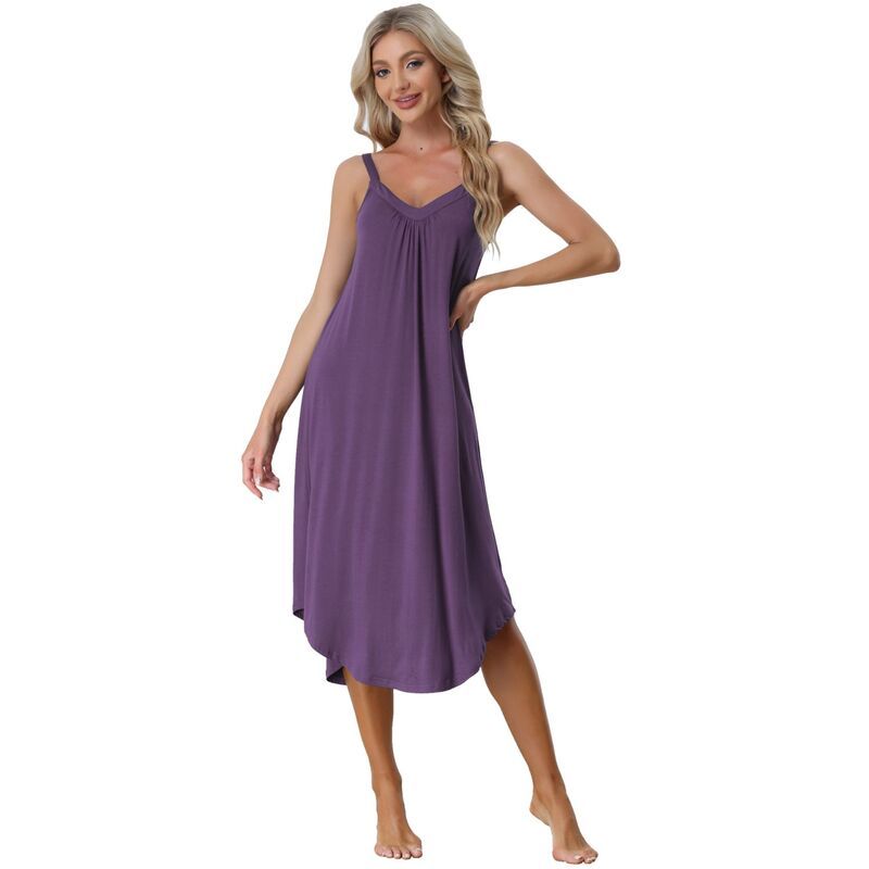 アレグラ ケー レディース アンダーウェア ナイトウェア Vネック ALLEGRA K Womens Pajama V Neck Soft Nightdresstretchy Lounge Cami