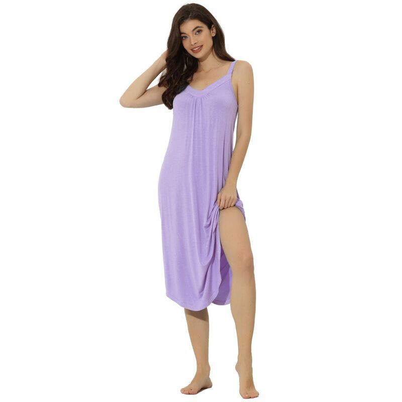 アレグラ ケー レディース アンダーウェア ナイトウェア Vネック ALLEGRA K Womens Pajama V Neck Soft Nightdresstretchy Lounge Cami
