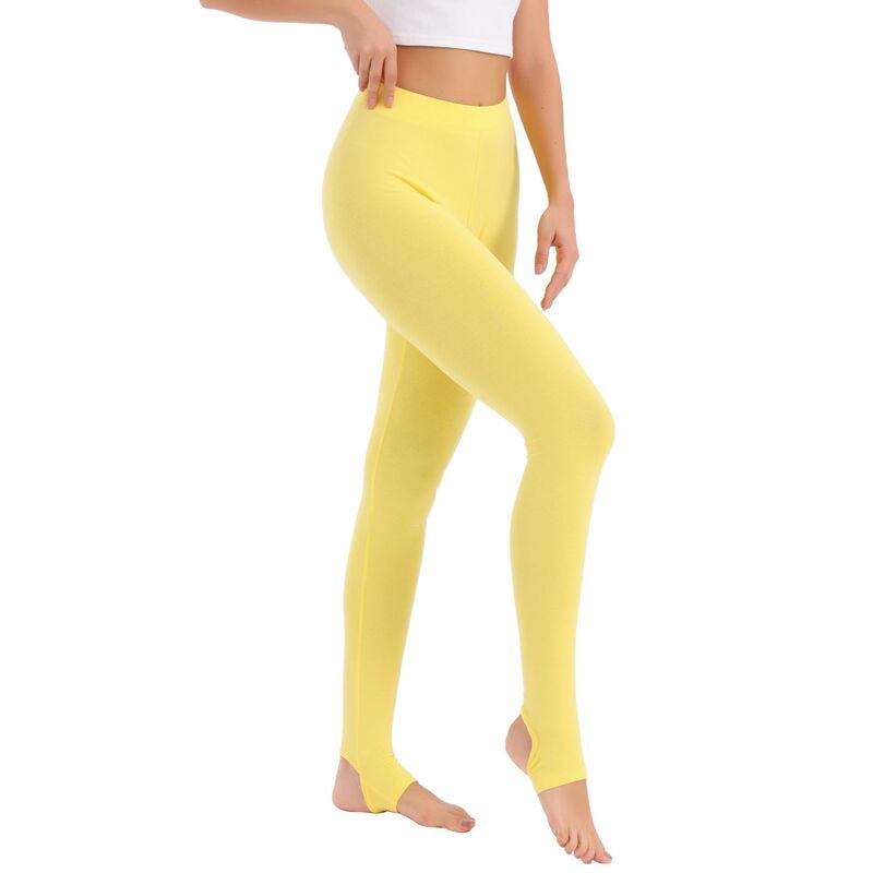 アレグラ ケー レディース ボトムス カジュアルパンツ ALLEGRA K Womensolid Soft Elastic Waistband Gym Yoga Stirrupants Bright
