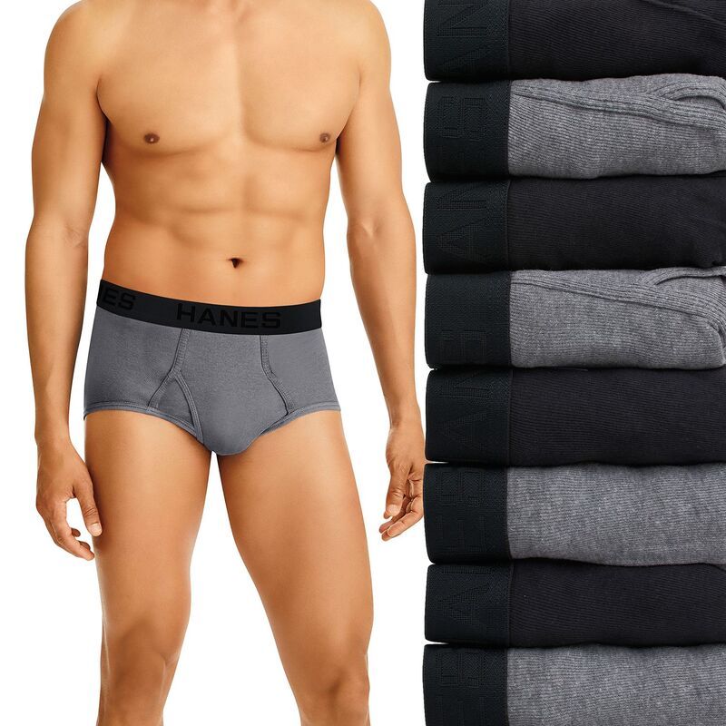 ヘインズ メンズ アンダーウェア ボクサーパンツ Mens Hanes 7 1 Bonus Pack Ultimate ComfortSoft FullCut Briefs Black Gray ブラ