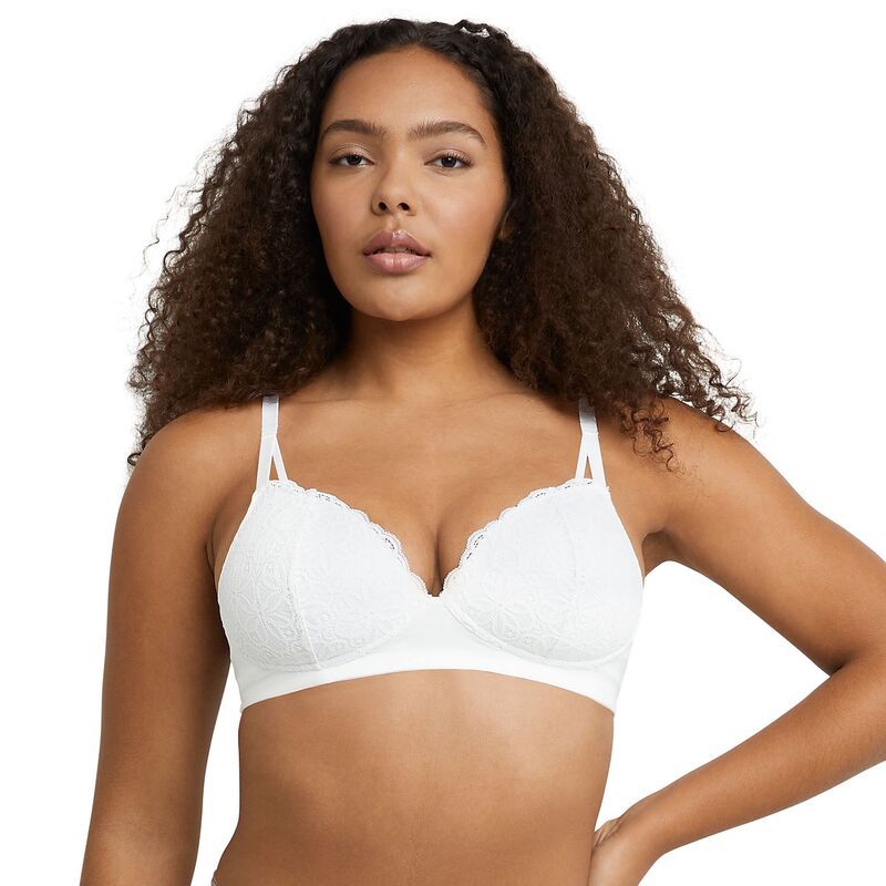 メイデンフォーム レディース アンダーウェア ブラジャー レース Maidenform Soft Support Wireless Lace Bralette DM2314 White ホワイト