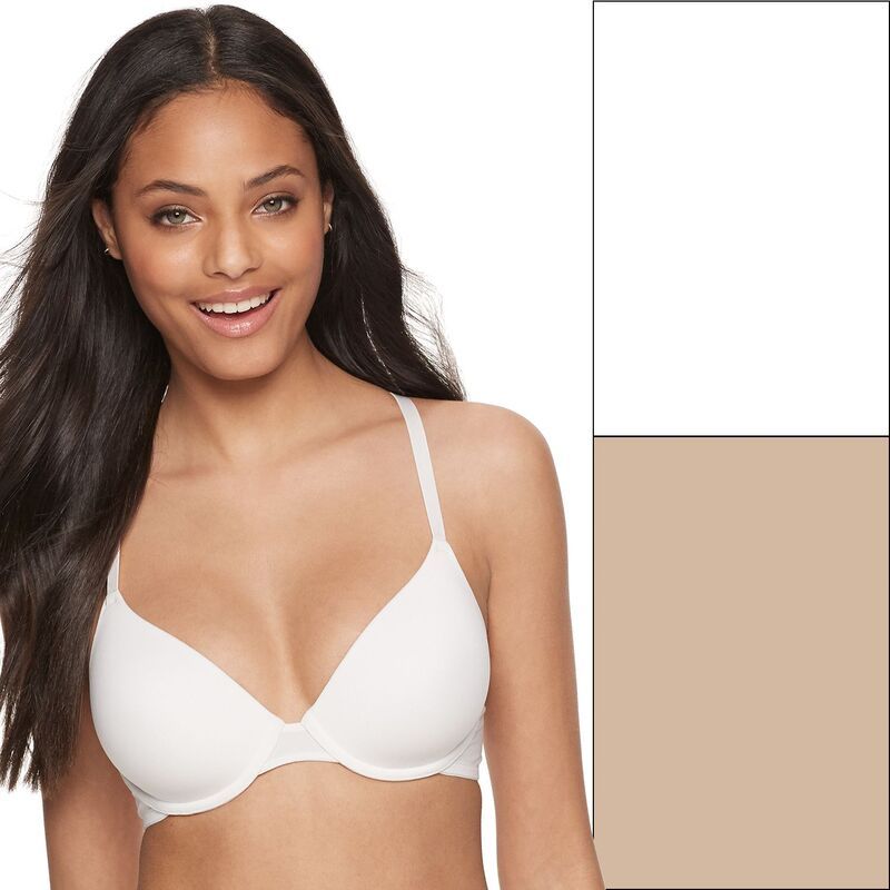 エスオー レディース アンダーウェア ブラジャー Tシャツ Juniors SO 2Pack Lightly Lined Convertible TShirt Bra SO51001 White Nu