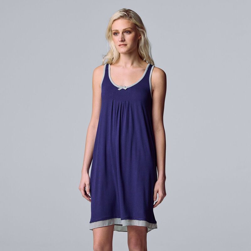 ヴェラウォン レディース アンダーウェア ナイトウェア Womensimply Vera Wang Basic Luxury Chemise Navy ネイビー