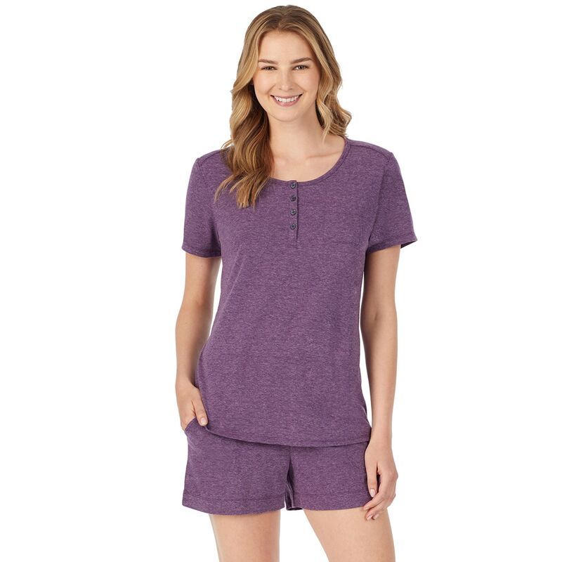 クドルドッズ レディース アンダーウェア ナイトウェア Tシャツ Womens Cuddl Duds Pajamas Essential Sleep Tee Boxerset Plum プラム