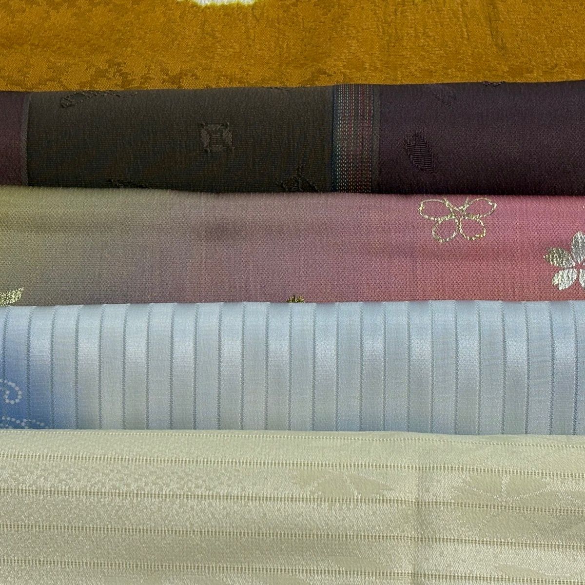 帯揚げ 優品 帯揚げ5枚セット 水色 正絹 和装小物 【中古】