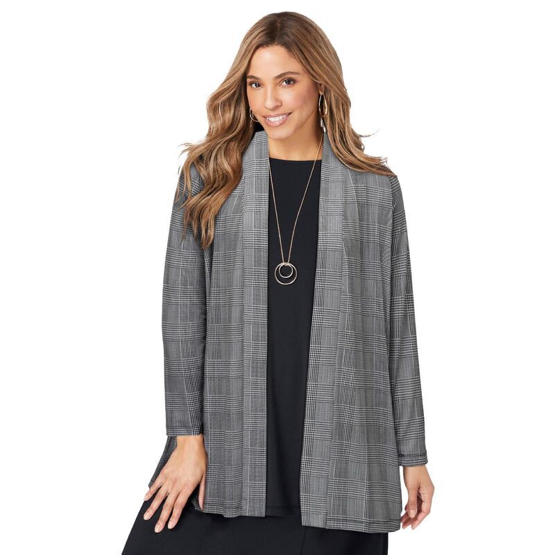 ジェシカロンドン レディース アウター ジャケット・ブルゾン プラスサイズ ニット Jessica London Womens Plusize Stretch Knit Open Front Knit