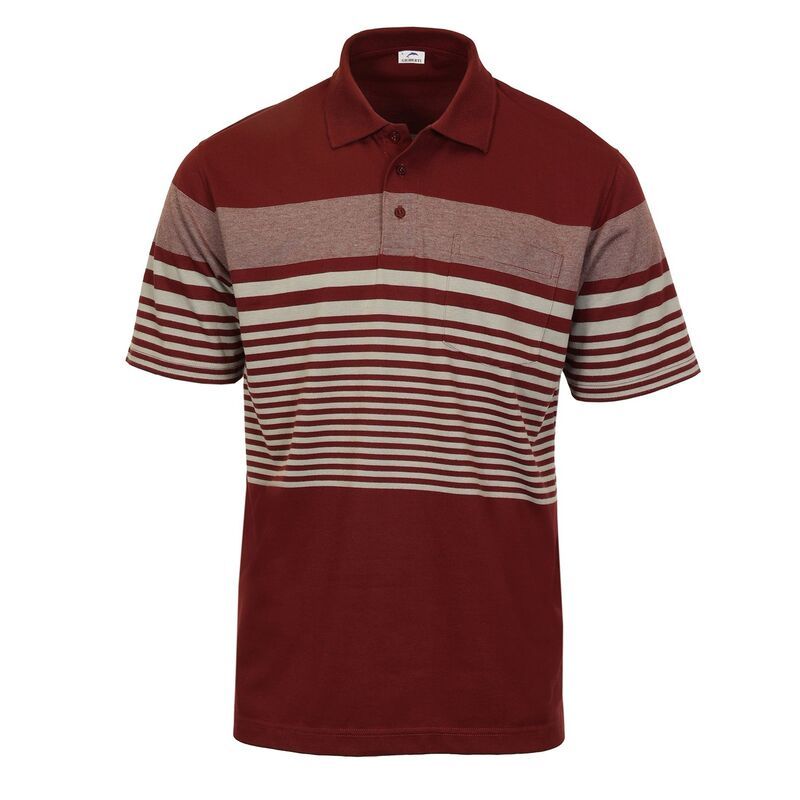 ジョベルティ メンズ トップス Tシャツ ポロシャツ Gioberti Mens Multistripe Short Sleeve Polo W Pocket Burgundy バーガンディ
