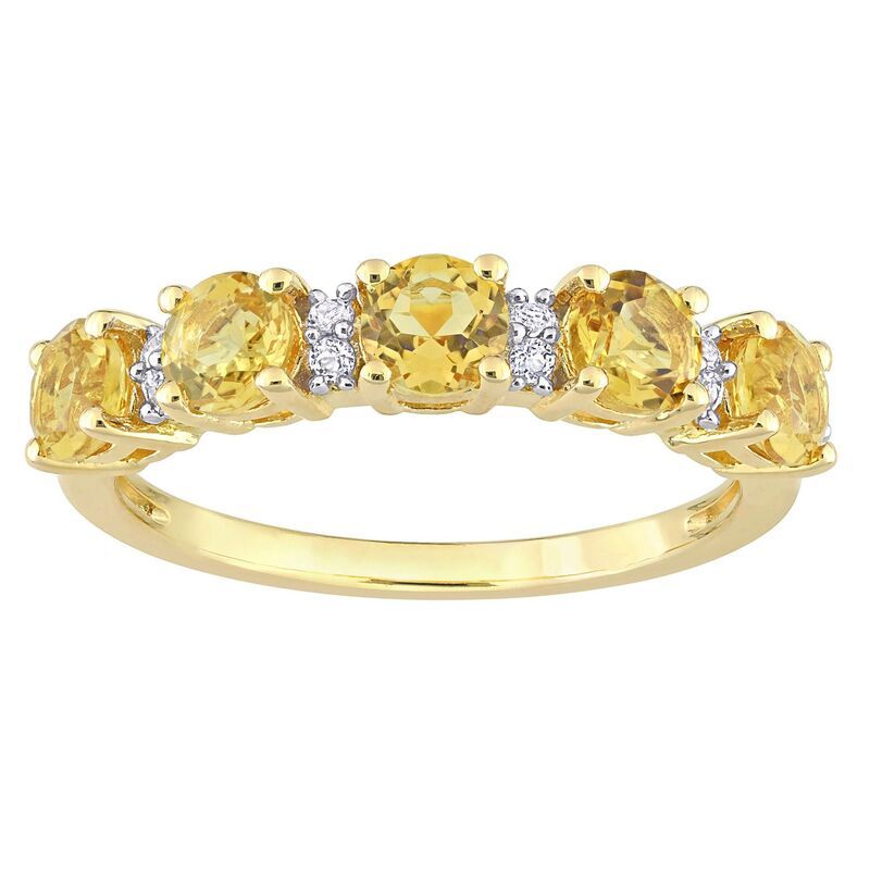 ステラ グレース レディース アクセサリー リング Stella Grace 18k Gold Over Silver Citrine White Topaz SemiEternity Ringold