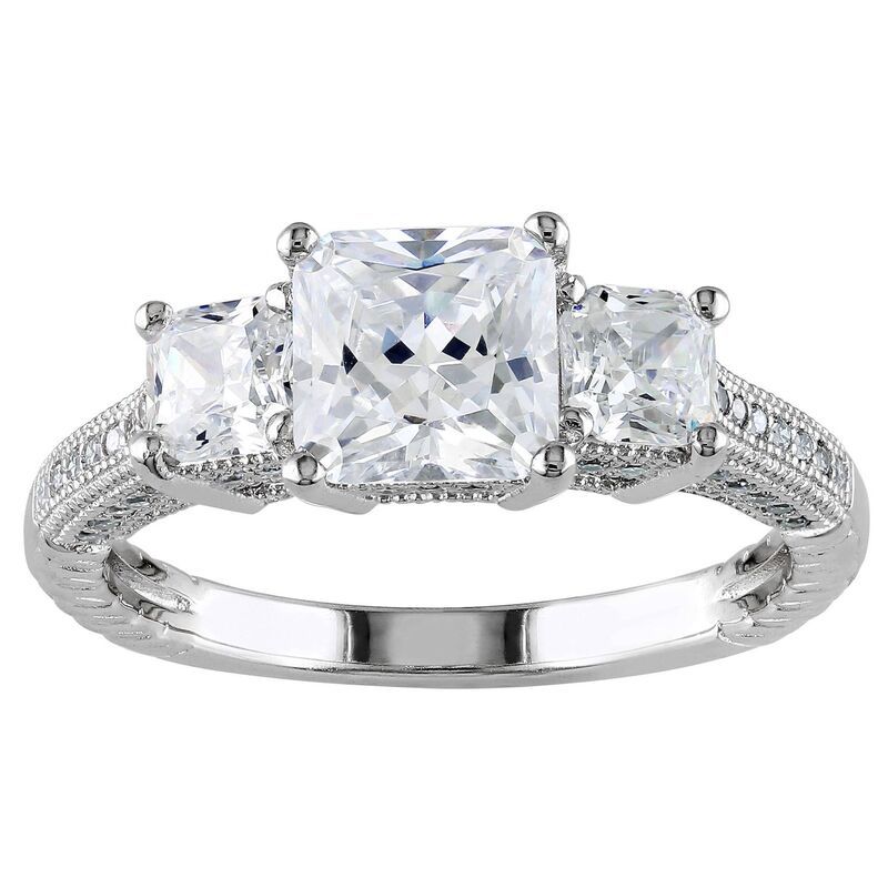 ステラ グレース レディース アクセサリー リング Stella Grace Sterling Silver Cubic Zirconia 3Stonengagement Ring Sterling