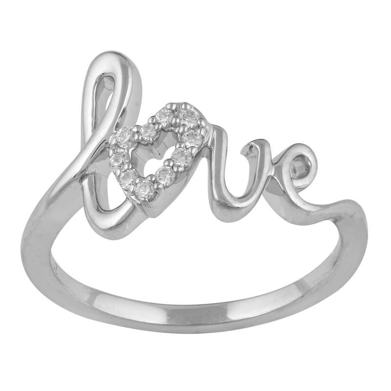 アンブランデッド レディース アクセサリー リング Unbranded Sterling Silver 110 CaratW Diamond Love Ring Sterling Silver シルバ