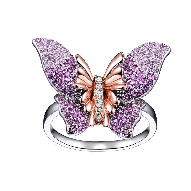 アンブランデッド レディース アクセサリー リング Unbranded 18k Rose Gold over Sterling Silver MultiColor Cubic Zirconia But 40,820円