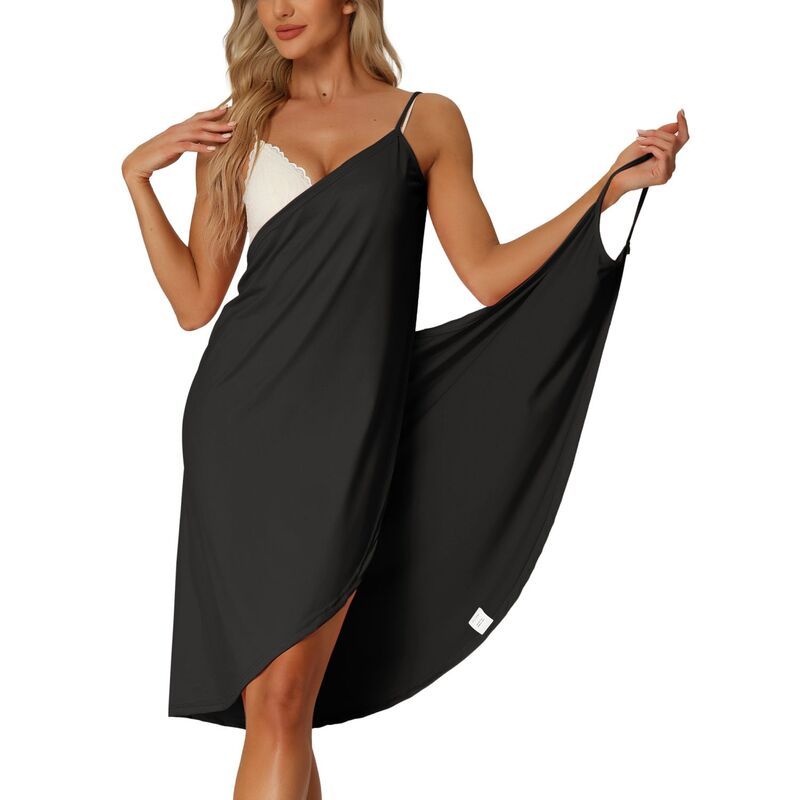 cheibear レディース アンダーウェア ナイトウェア 背中開き cheibear Womens Cover Ups Beach Seaside Summer Backlesspaghetti S