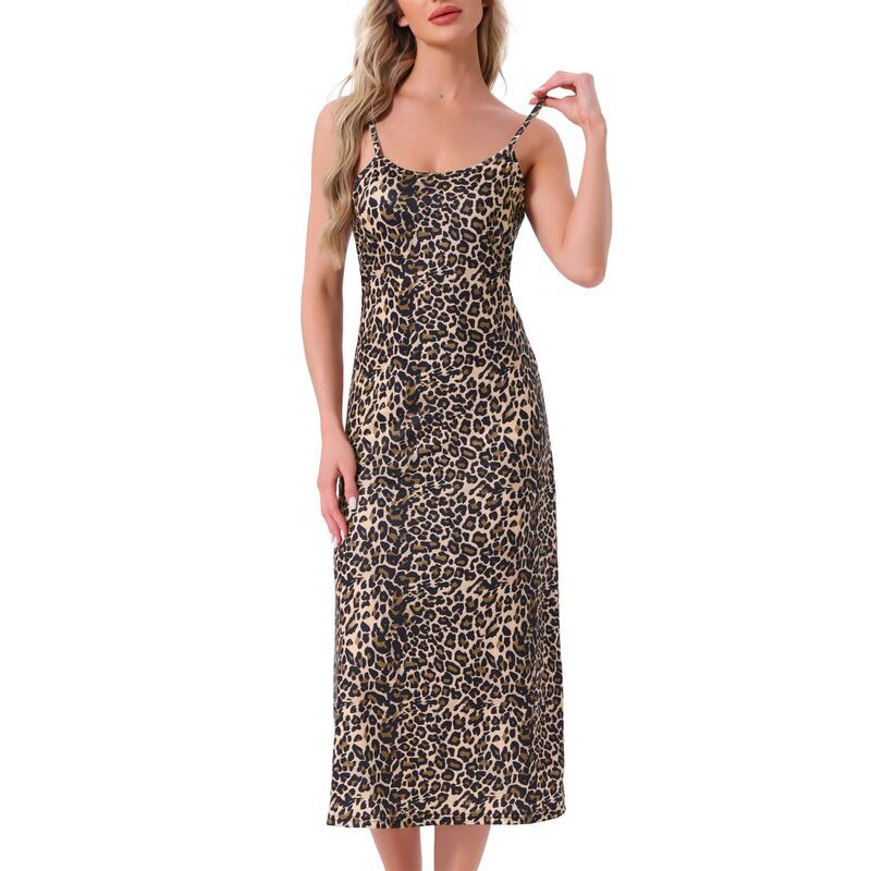 cheibear レディース アンダーウェア ナイトウェア ミディ ノースリーブ cheibear Womens Cami Tank Dressleevelesspaghetti Strap Midi