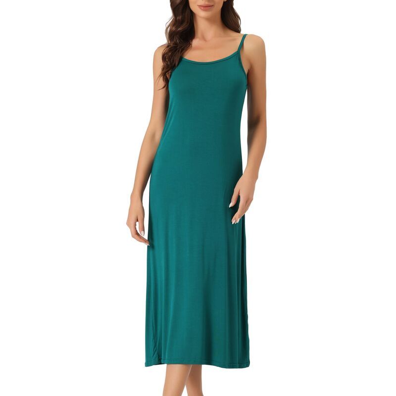 cheibear レディース アンダーウェア ナイトウェア ミディ ノースリーブ cheibear Womens Cami Tank Dressleevelesspaghetti Strap Midi