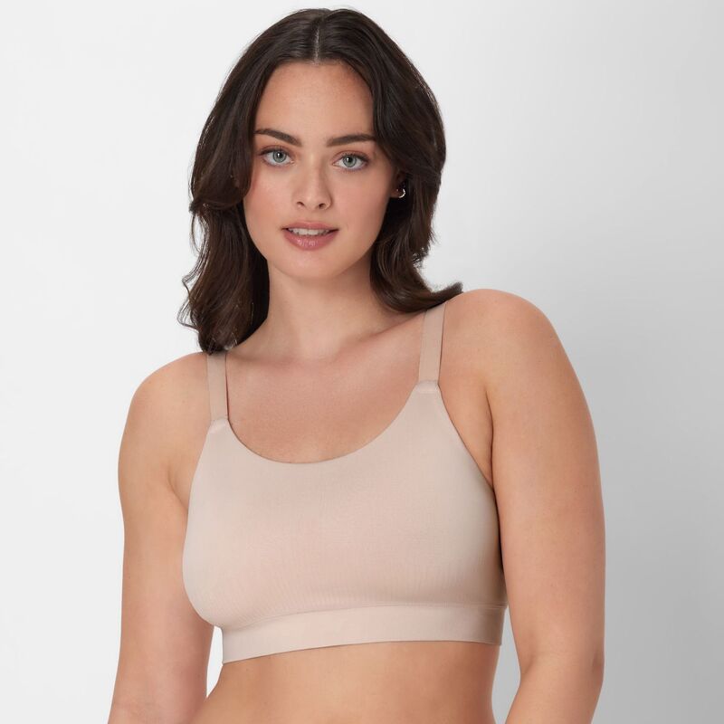 バリ レディース アンダーウェア ブラジャー Bali Comfort Revolution Modern Seamless Bralette DFMSBR Sandshell