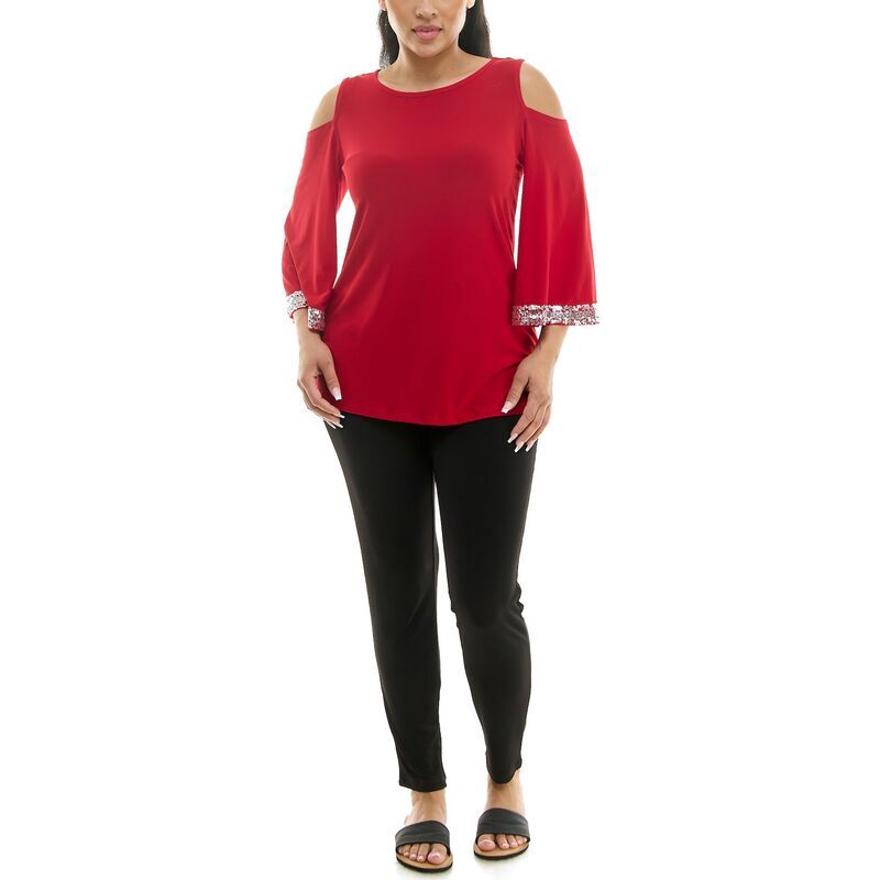 ニナレオナルド レディース トップス ワンピース パンツ Womens Nina Leonard 2 Piece Cold Shoulder Top And Slim Leg Pantset Nina