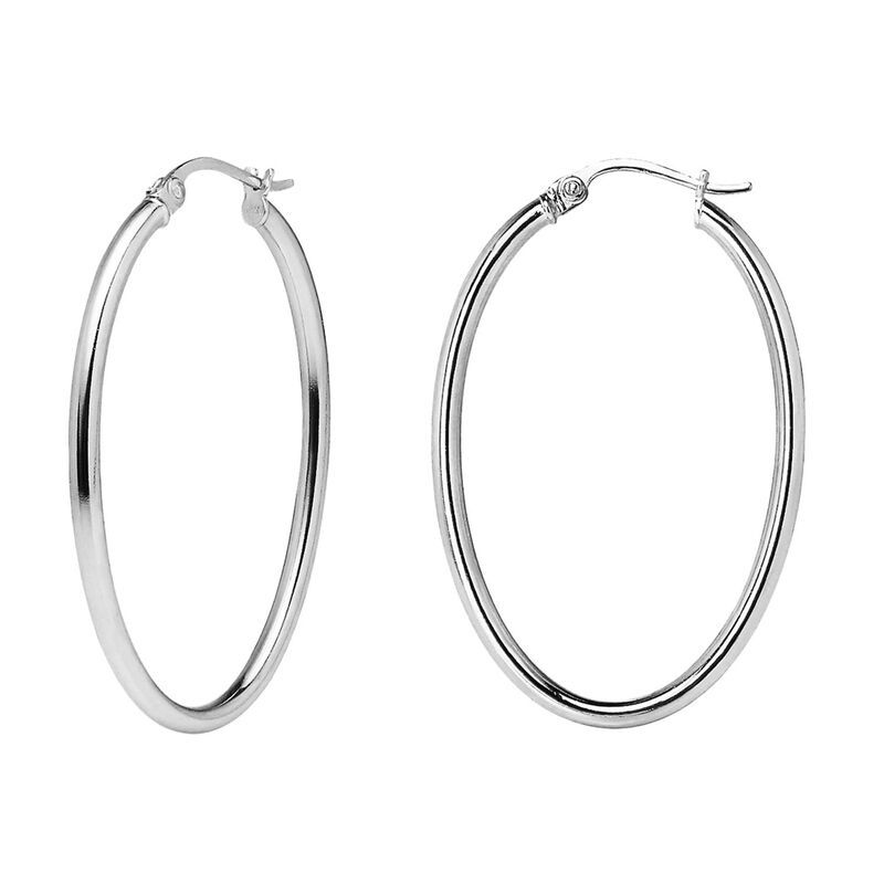 Aleure Precioso レディース アクセサリー ピアス・イヤリング Aleure Precioso Sterling Silver Oval Hoop Earringsterling Sil