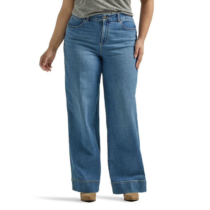 リー レディース ボトムス デニムパンツ ワイドレッグ プラスサイズ ジーンズ Plusize LeeR Legendary Wide Leg Trouser Jeans Elevated Retro
