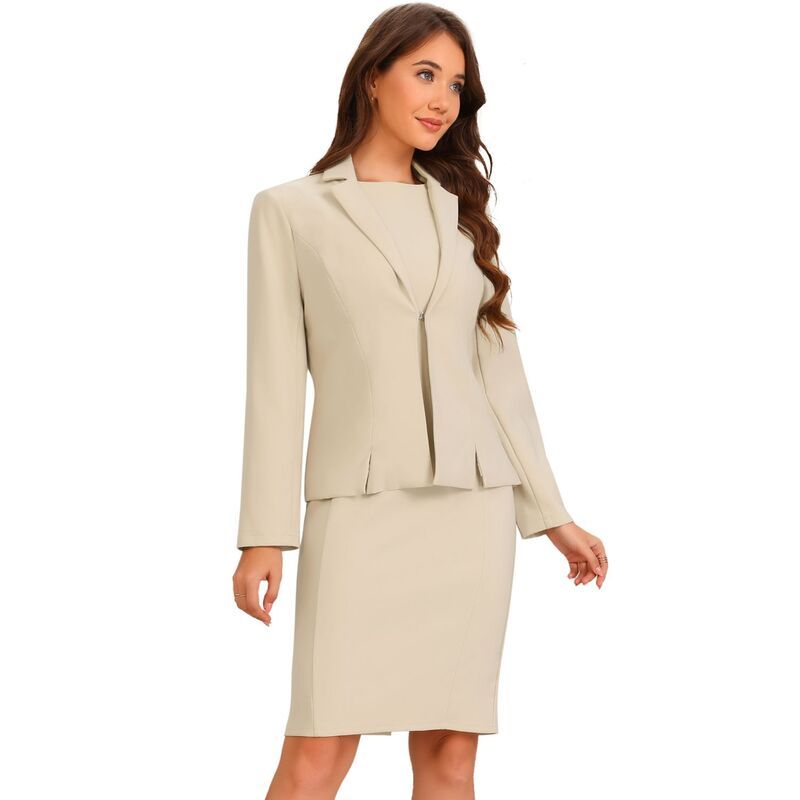 アレグラ ケー レディース アウター ジャケット・ブルゾン ノースリーブレザー ALLEGRA K Dressuit Sets for Womens 2 Piece Business Casual S