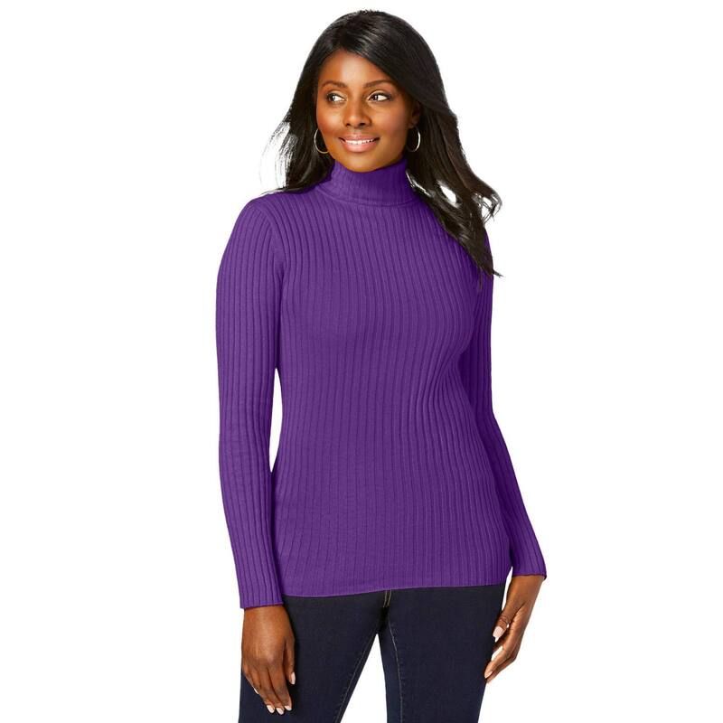 ジェシカロンドン レディース アウター ニット・セータートルネック プラスサイズ リブ コットン Jessica London Womens Plusize Ribbed Cotton Turtlen