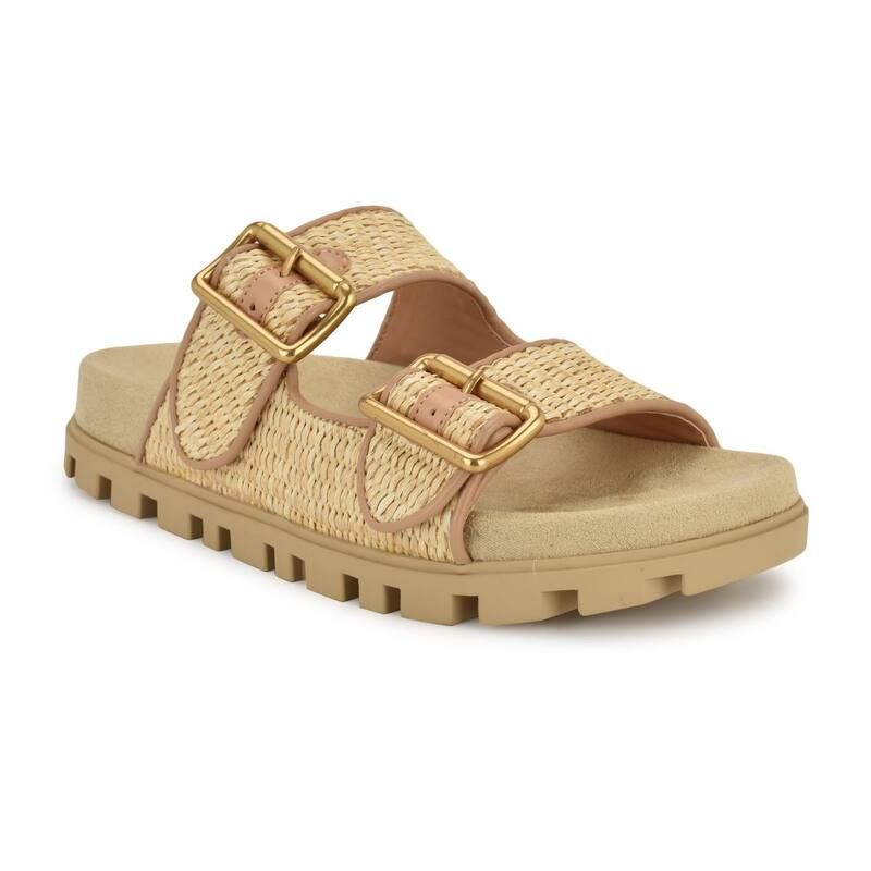 ナインウェスト レディース シューズ サンダル Nine Westimma Double Strap SlipOn Womens Casual Sandals Light Natural Tan タン