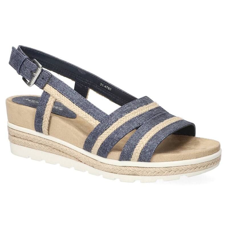 イージーストリート レディース シューズ サンダル Easy Street Mel Slingback Womens Wedge Sandals Jeans