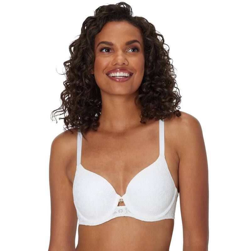 メイデンフォーム レディース アンダーウェア ブラジャー Womens Maidenform One Fab Fit Custom Lift Underwire Bra DM2423 White La