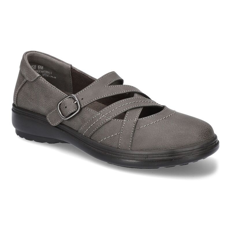 イージーストリート レディース シューズ サンダル アシンメトリー Wise by Easy Street Womens Asymmetrical Comfort Mary Janes Gray グレ