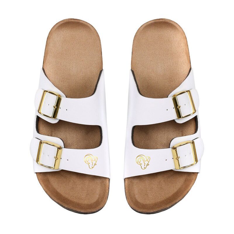 アンブランデッド レディース シューズ サンダル Unbranded Womens FOCO Los Angeles Rams DoubleBuckle Sandals Lar White ホワイト
