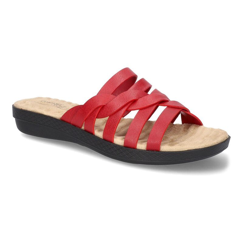 イージーストリート レディース シューズ サンダル Easy Street Sheri Womenslide Sandals Red レッド