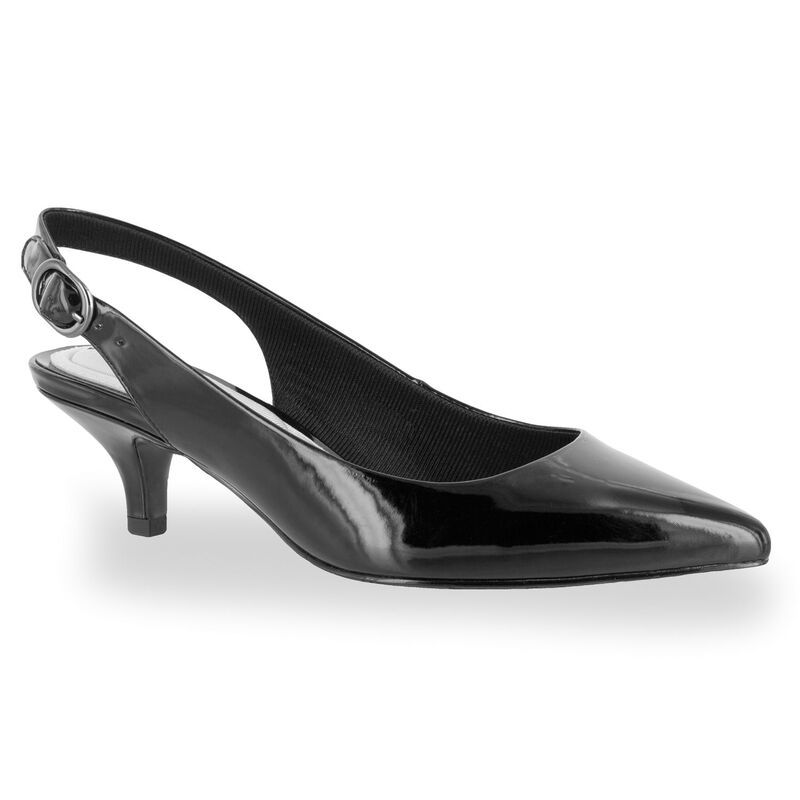 イージーストリート レディース シューズ パンプス ヒール Easy Street Faye Womenslingback Heels Black Patent ブラック