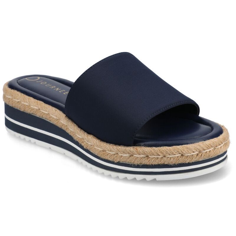 ジュルネ コレクション レディース シューズ サンダル Journee Collection Rosey Womens Espadrille Slide Sandals Navy ネイビー