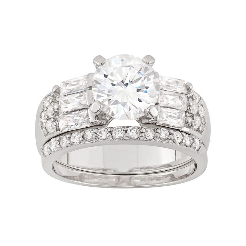 アンブランデッド レディース アクセサリー リング Unbranded Cubic Zirconia Engagement Ring Set in Sterling Silver シルバー