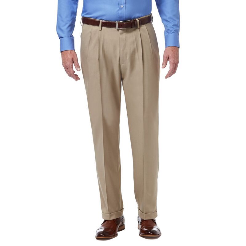 ハガー メンズ ボトムス カジュアルパンツ プリーツ Men s HaggarR Premium Comfort ExpandableWaist ClassicFit Stretch Pleatedr