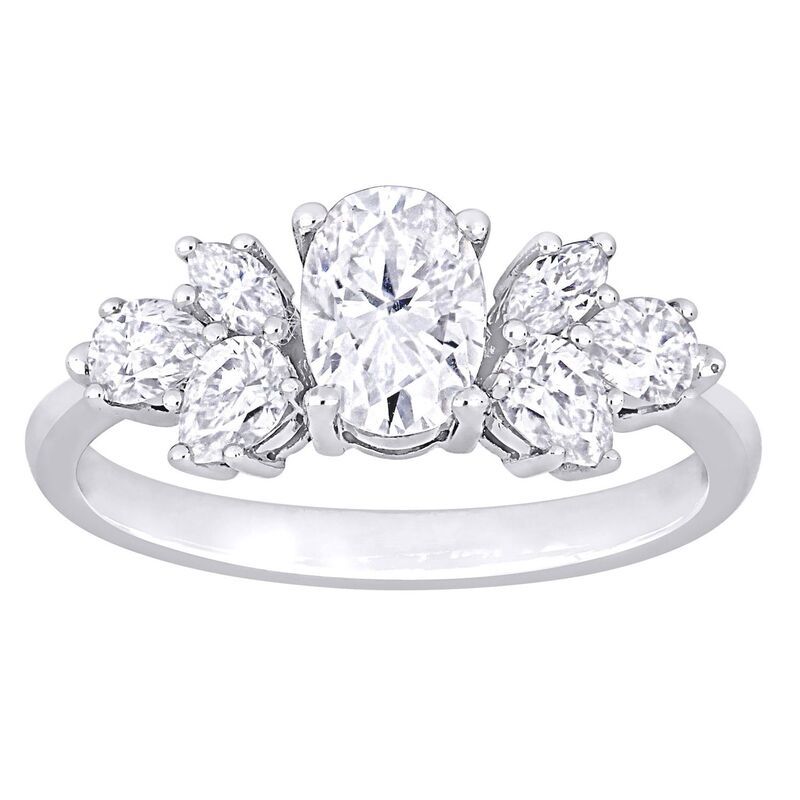ステラ グレース レディース アクセサリー リング Stella Grace 10k White Gold LabCreated Moissanite Cluster Engagement Ring