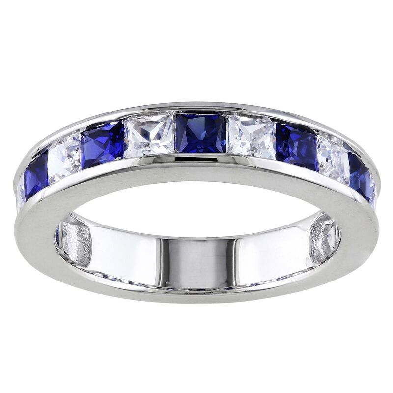 ステラ グレース レディース アクセサリー リング Stella Grace Sterling Silver LabCreated Blue White Sapphire Anniversary Ba