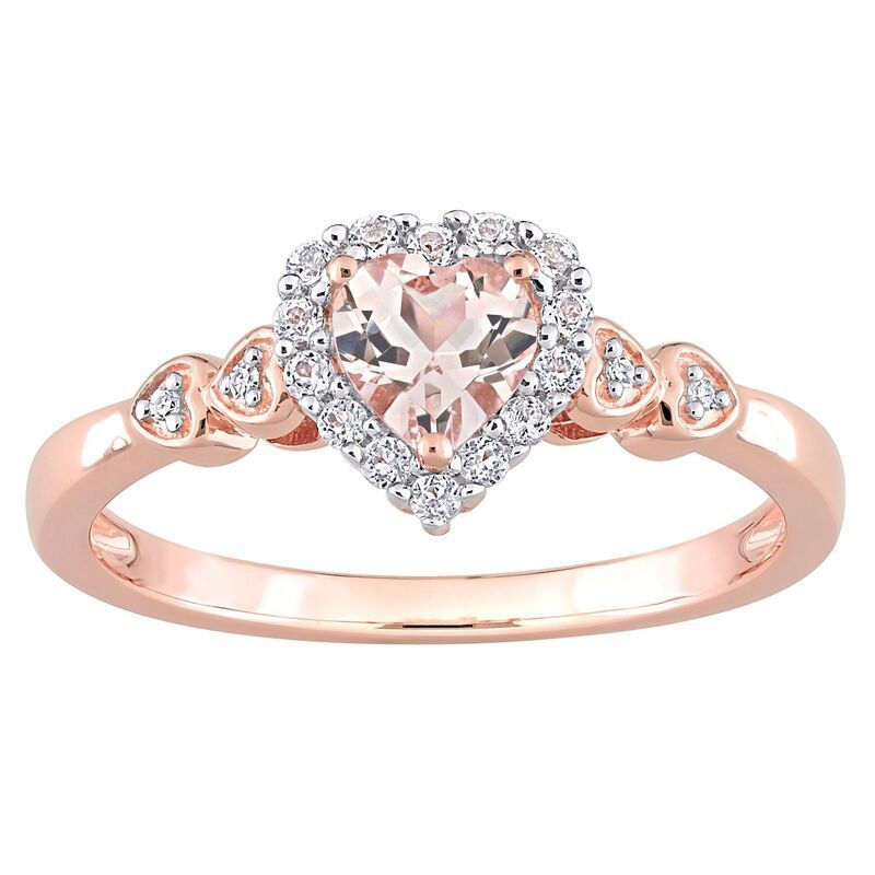 ステラ グレース レディース アクセサリー リング Stella Grace 18k Rose Gold Over Silver Morganite White Topaz Diamond Accen