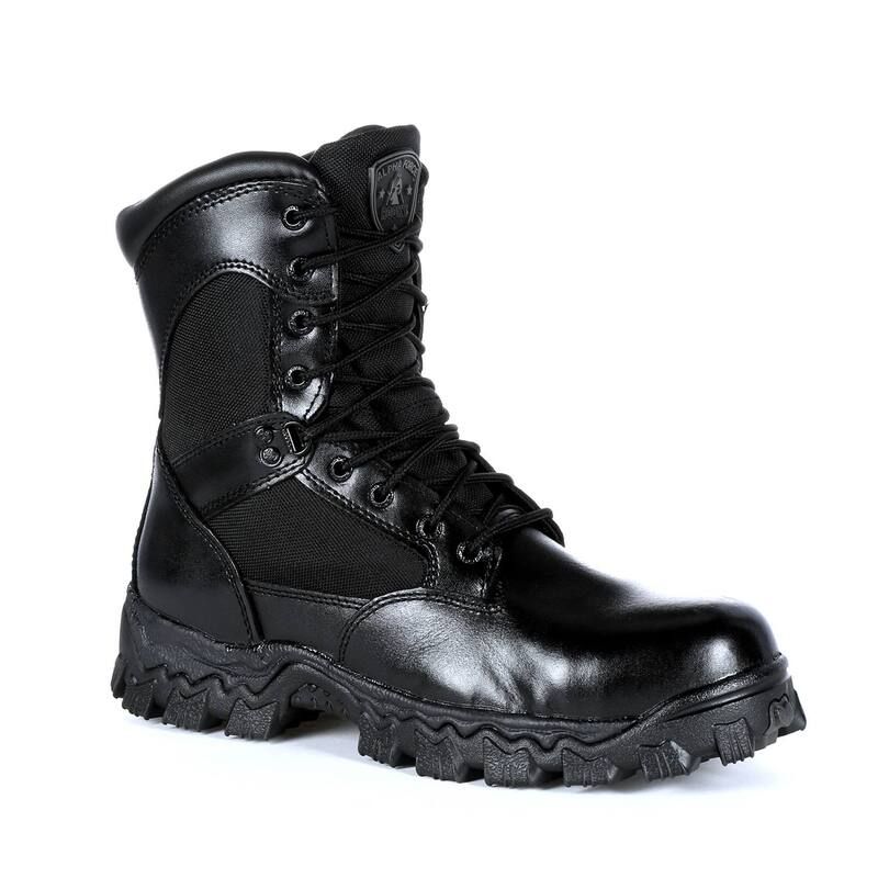 ロッキー メンズ シューズ ブーツ・レインブーツ Rocky AlphaForce MensideZip Waterproof Work Boots Black ブラック