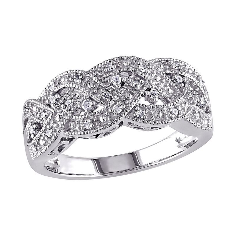 ステラ グレース レディース アクセサリー リング Stella Grace Sterling Silver 18ctW Diamond Braided Ring White ホワイト