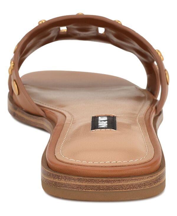 ナインウェスト レディース シューズ スリッポン・ローファー サンダル Nine West Womens Gomaz Embellished Flat SlipOn Sandals Light Bro