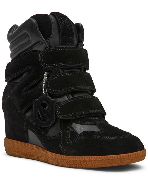 スティーブ マデン レディース シューズ スニーカー Steve Madden Womens Mavis HighTop Wedge Sneakers Black Suede ブラック