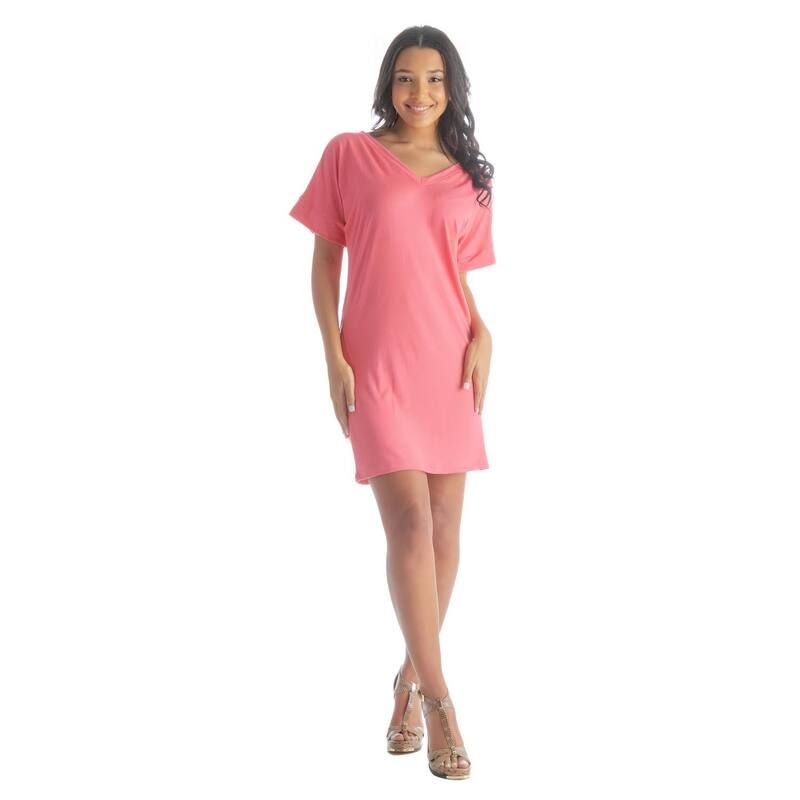 24 セブンコンフォート レディース トップス ワンピース Tシャツ Womens 24Seven Comfort Appareloose Fitee Style Dress Coral コーラル