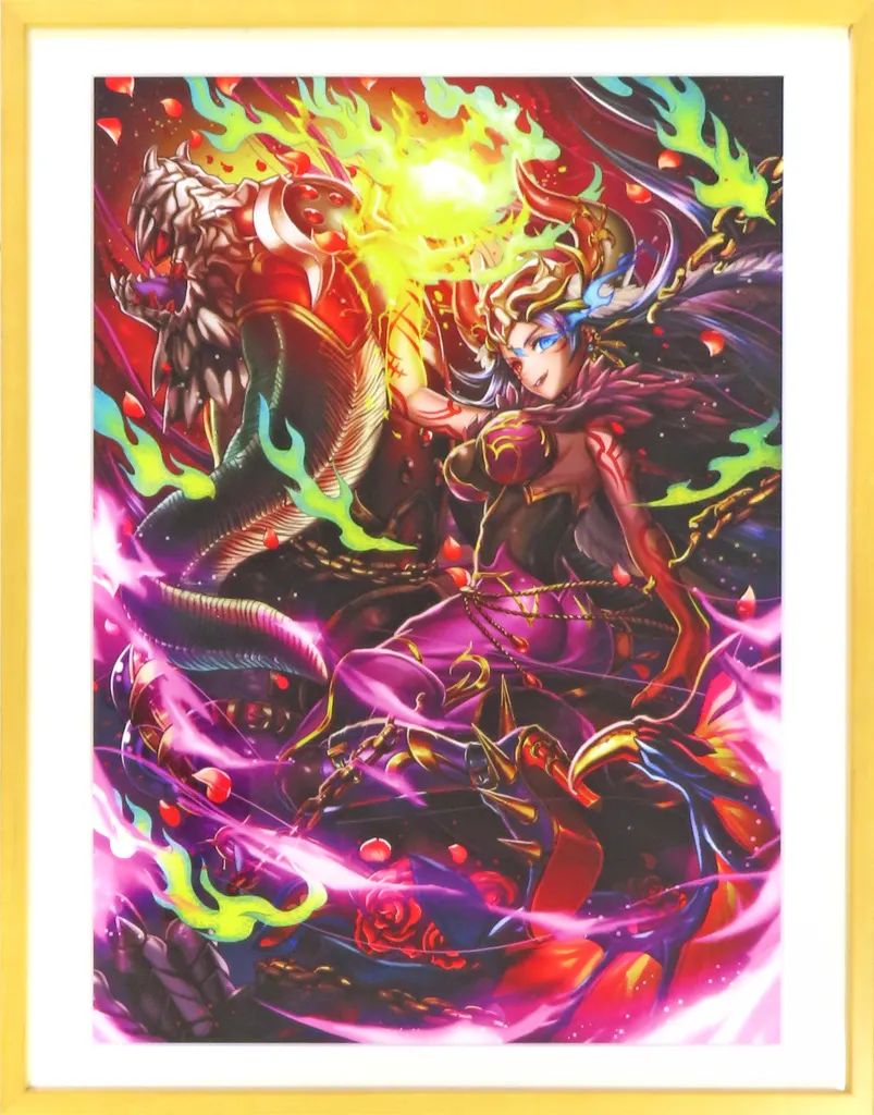 【中古】原画イラストボード モンスターストライク展 複製原画「COGA 狂おしき死の薔薇 ハーレーX」