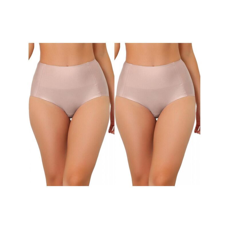 アレグラ ケー レディース アンダーウェア パンツ ハイウエスト ALLEGRA K 2 Packs Womens Tummy Control Traceless Hipster Underwear
